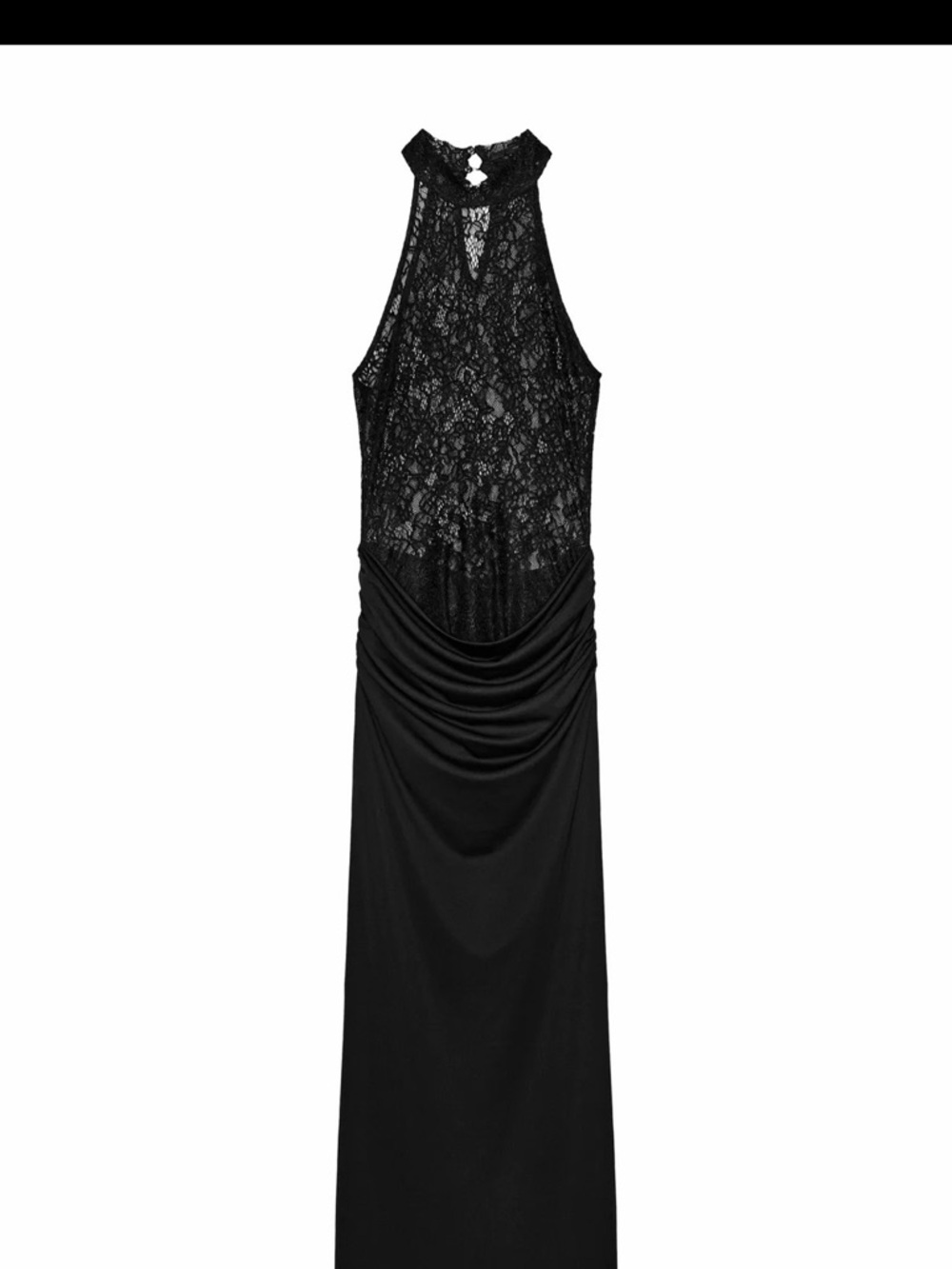 Zara Black Lace Halter Maxi Dress
